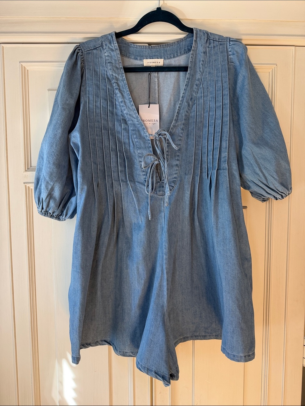 Promesa Light Blue Denim Romper NWT size M